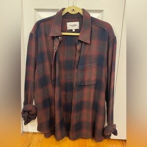 Men's Red and Blue Plaid Shirt